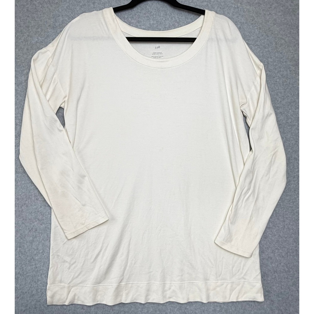 J. Jill Simply Supima Scoop Neck Tunic Cream Off White Cotton Top Medium